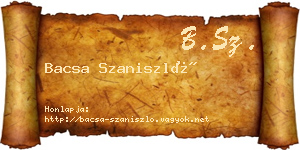 Bacsa Szaniszló névjegykártya